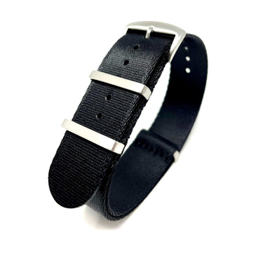 Seatbelt Military Style Strap - Black Satin